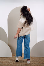 Load image into Gallery viewer, Beige Cream Dream Color Block Leather Button Up