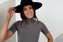 Load image into Gallery viewer, Stone Pine Crop Turtleneck Top (Graphite)
